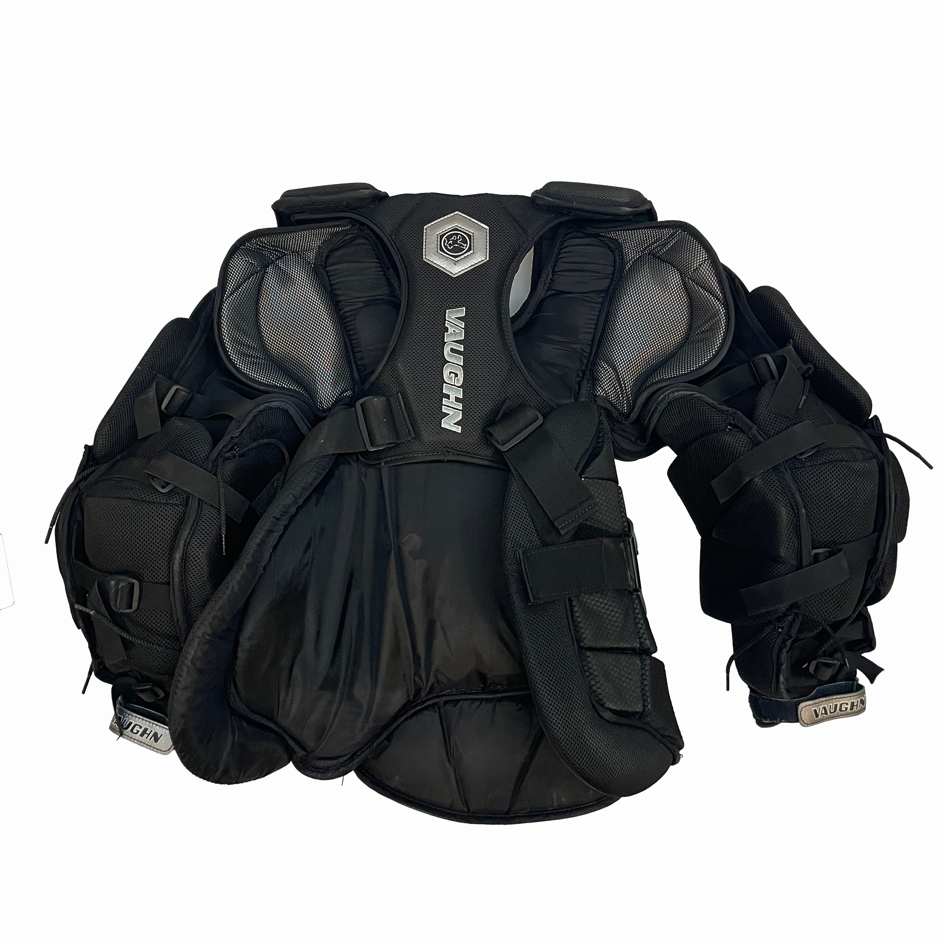 Vaughn Velocity V9 Pro Carbon – Plastron de gardien de but Pro Stock d'occasion (noir)